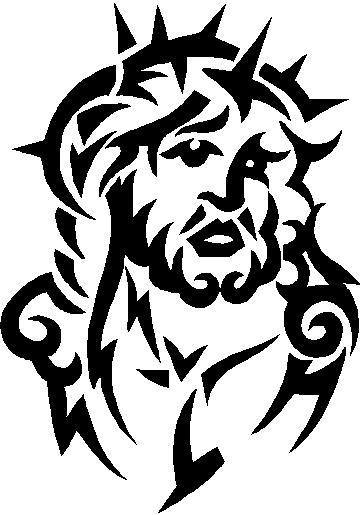 Flames Decals / Tribals Decals :: Jesus Tribal Decal / Sticker -