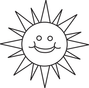 Sun Clipart Image - Clip art Illustration of a Sun With a Smiley Face