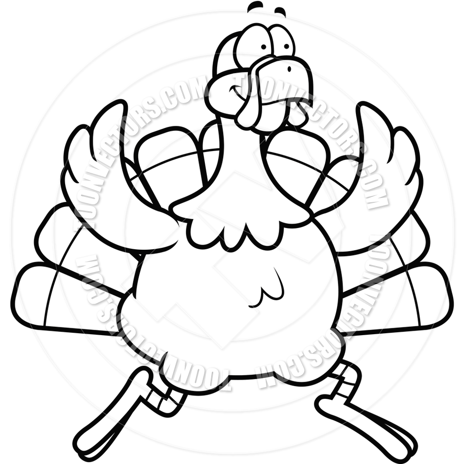 Happy Thanksgiving Turkey Clipart Black And White