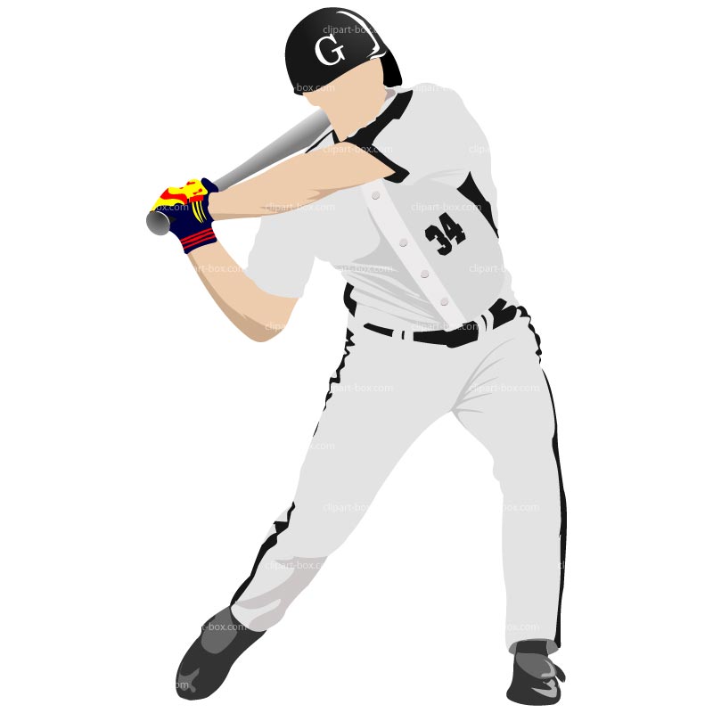 Baseball player running clipart