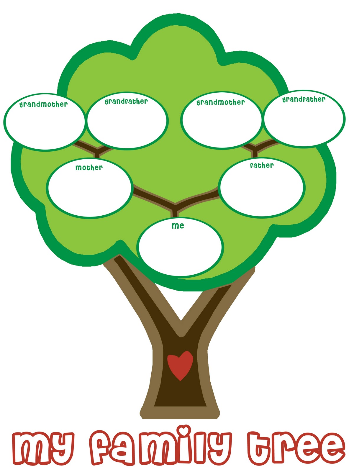 Family tree family history templates clipart - Clipartix