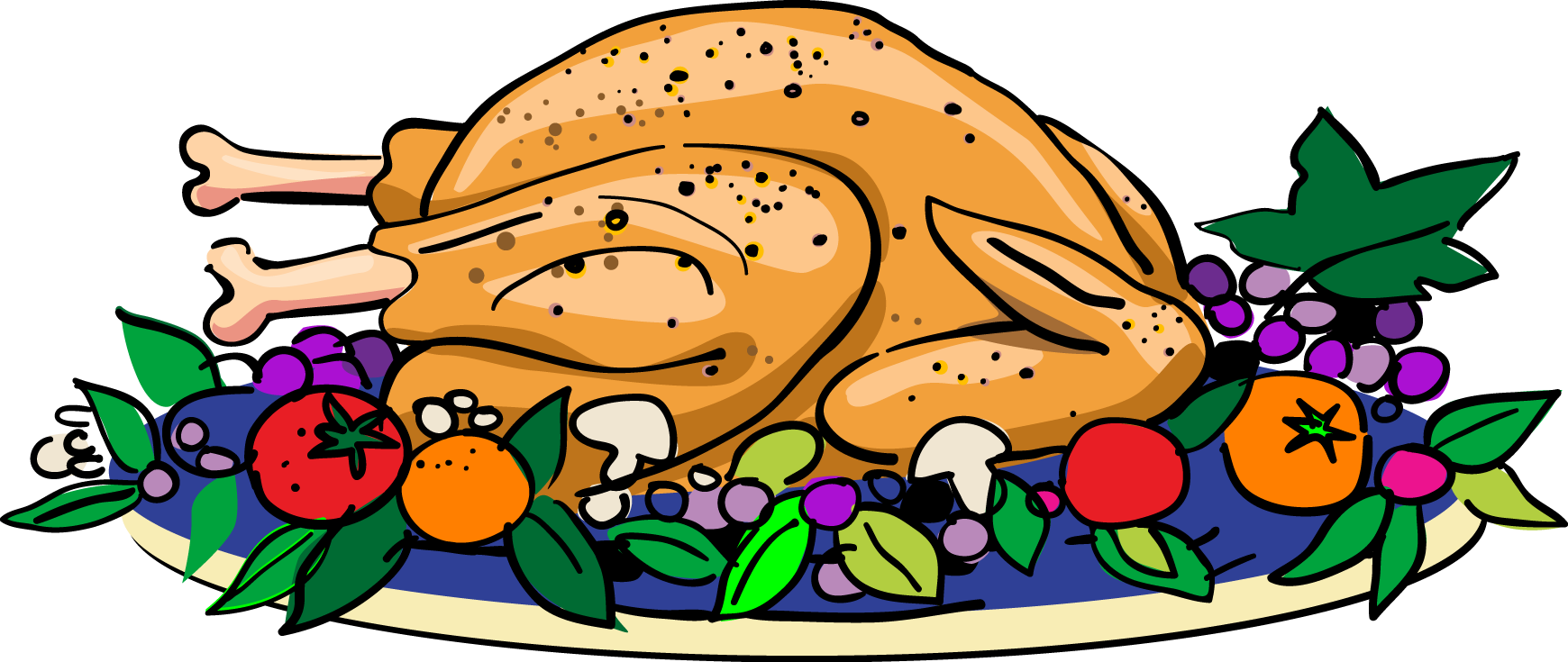 cartoon cooked thanksgiving turkey