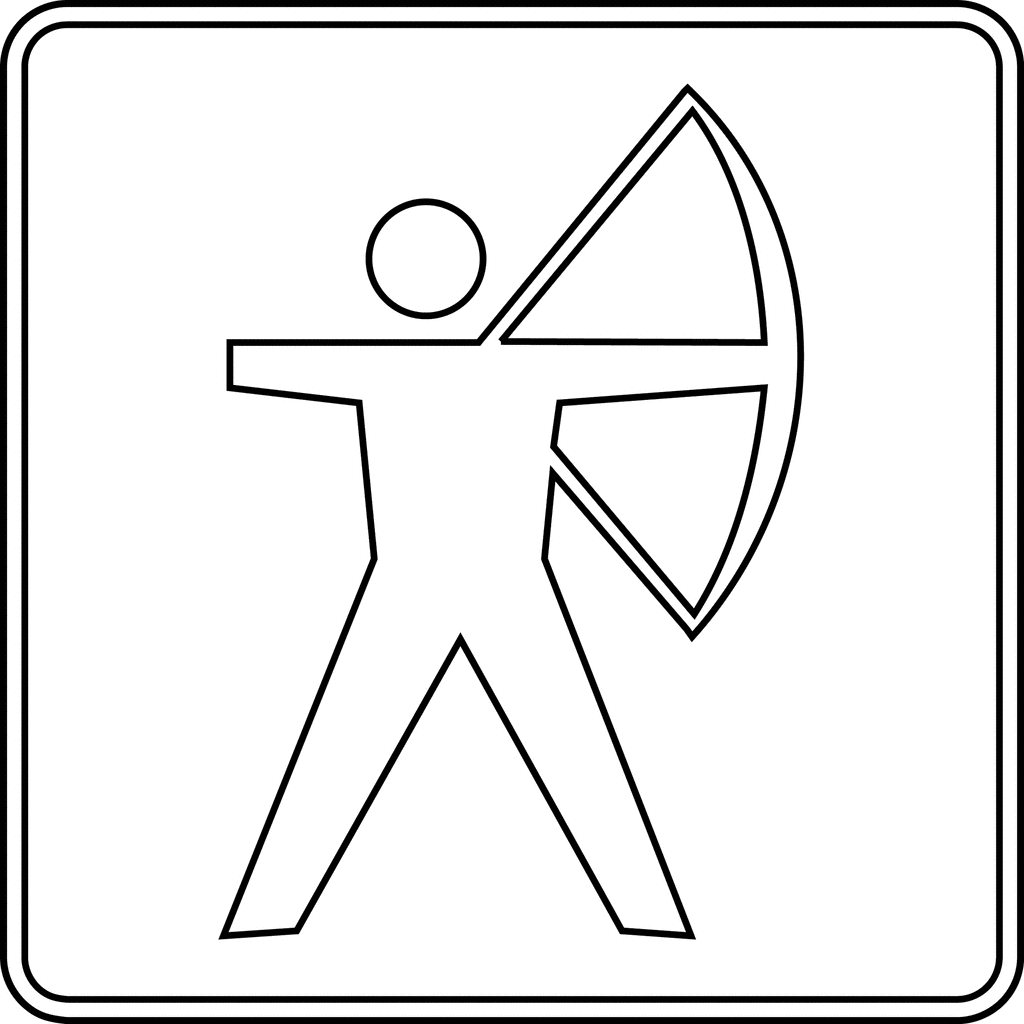 Clipart of archery bow and arrow outline