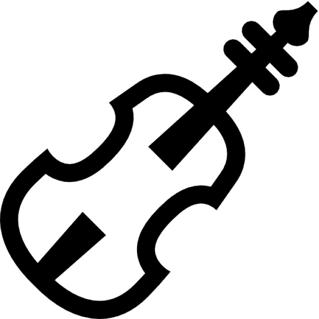 Simple black and white violin Icons | Free Download
