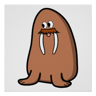 Cartoon Walrus Posters | Zazzle