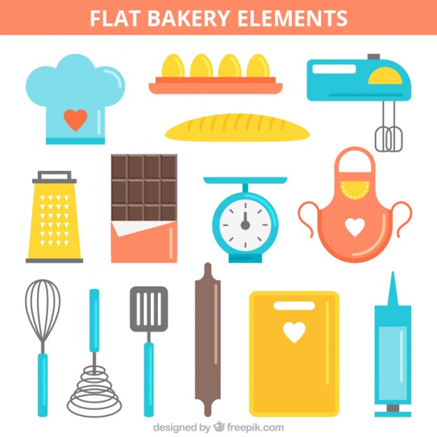 Colourful bakery elements Vector | Free Download