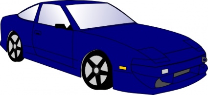 Blue sport car clipart