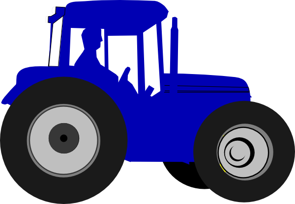 Blue tractor clipart