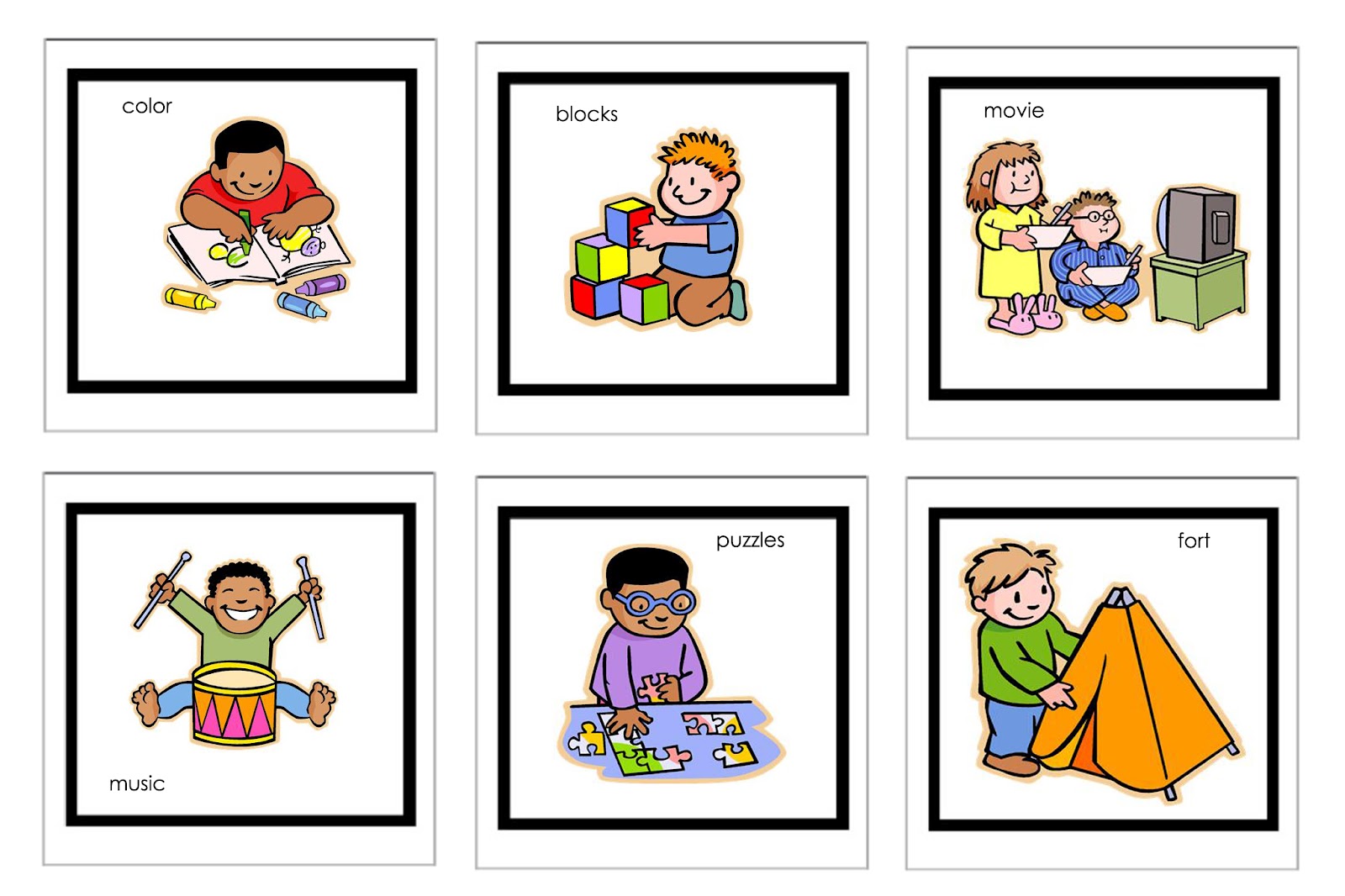 daily schedule for preschool clipart