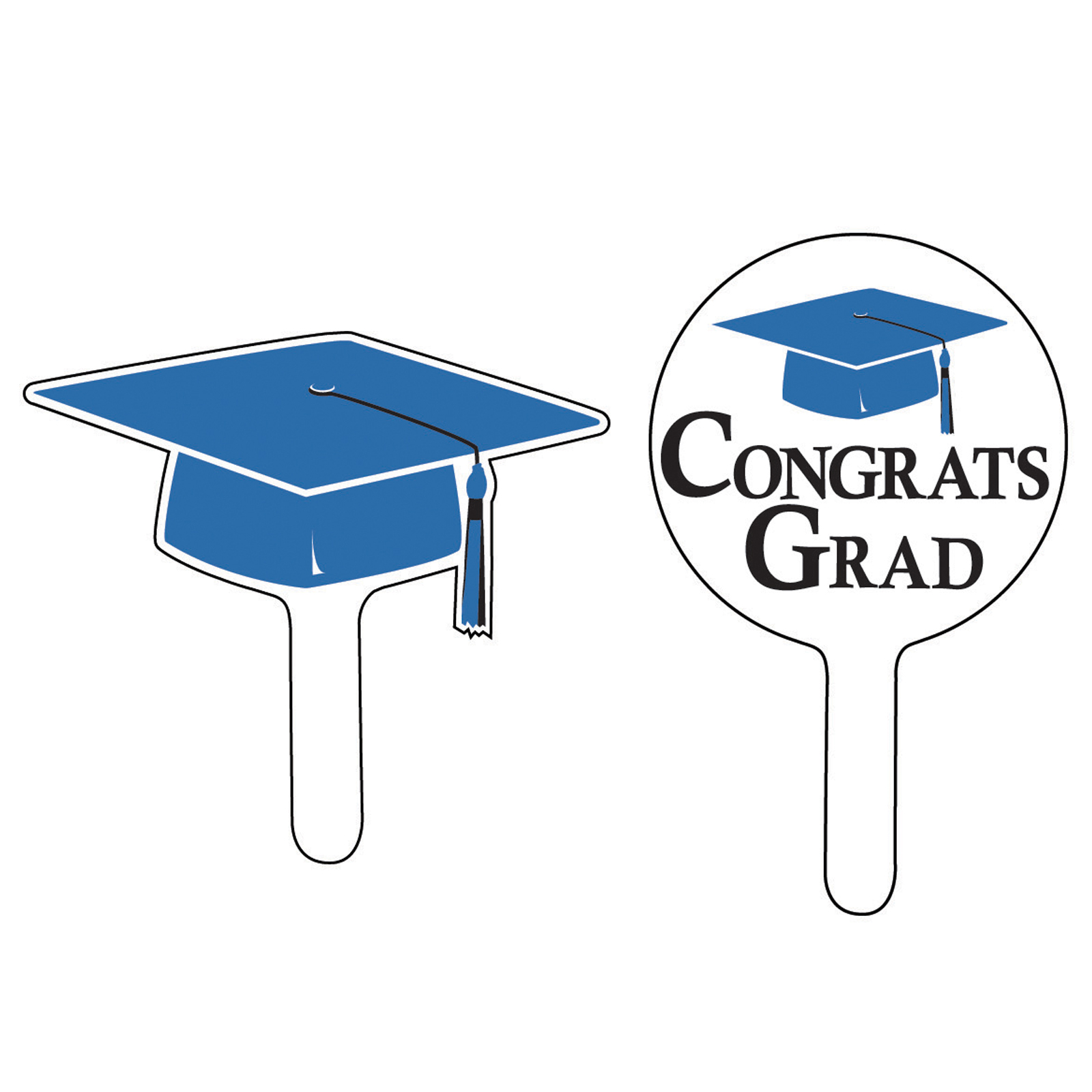 Blue Mortarboard Graduation Cupcake Picks | ThePartyWorks