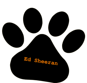 Black Pet Paw / Ed Sheeran Orange Text Clip Art ...