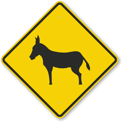 Donkey Crossing Symbol Sign , SKU: K-6557