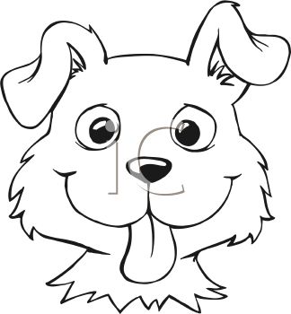 Funny Dog Black And White Clipart