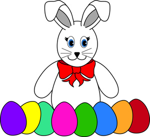 Easter bunny with eggs clipart free