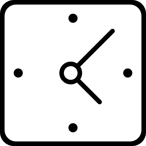Clock square tool shape outline - Free interface icons