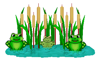 Frog Clip Art - Frogs, Water and Cattails