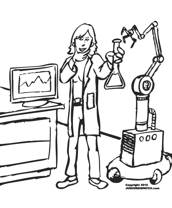 how to draw a realistic scientist clipart