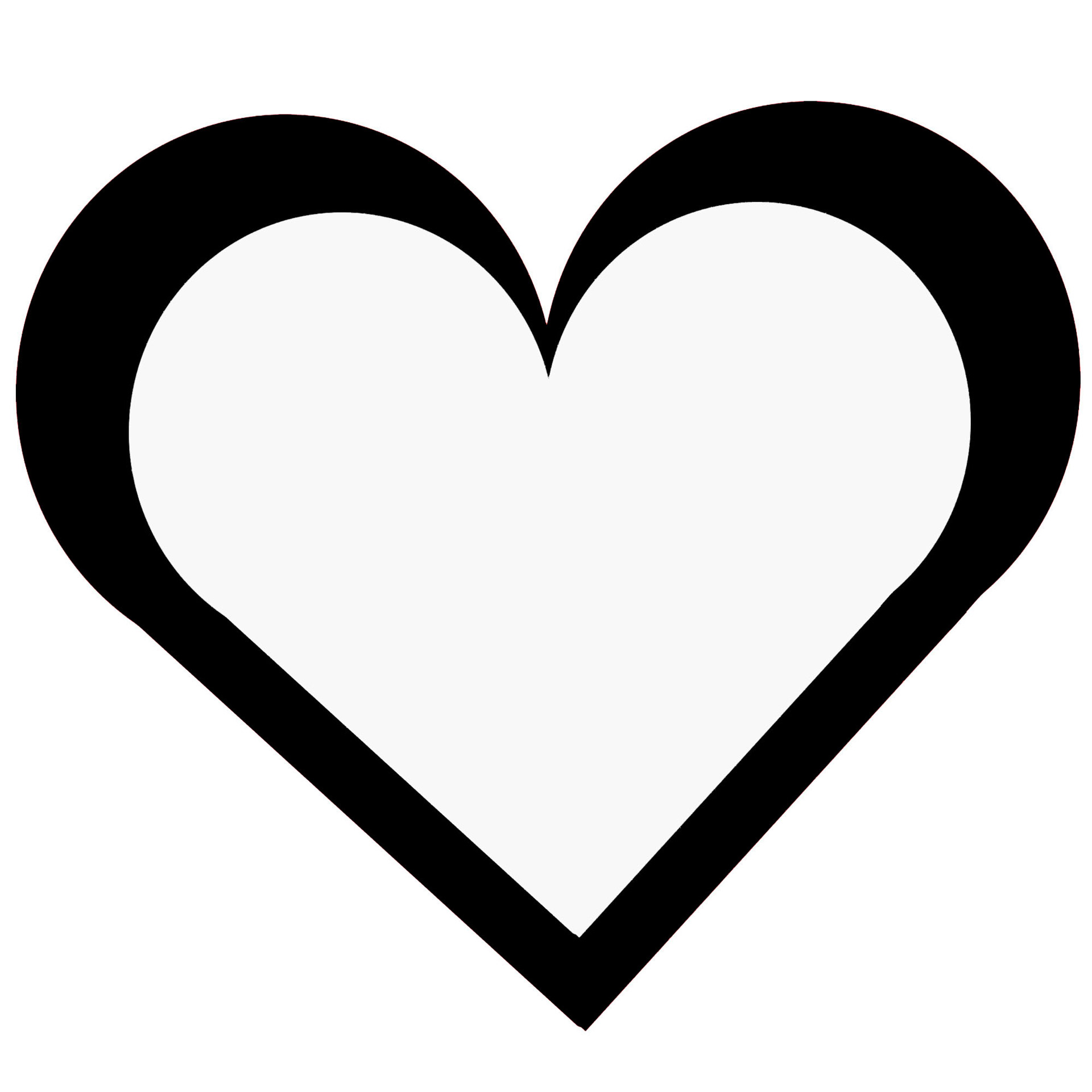 Black And White Heart Outline Clipart