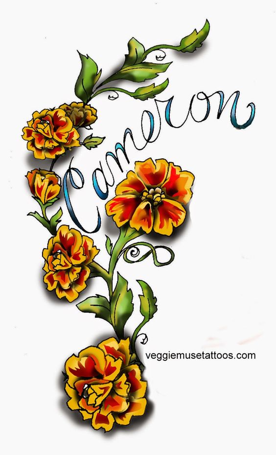 VeggieMuse Tattoos: October Birth Month Flower - Marigold ...