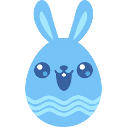 Blue cute Icon | Easter Egg Bunny Iconset | Iconka.com