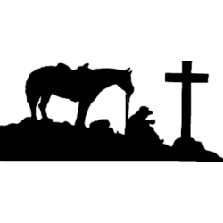 Cowboy Kneeling at Cross Decal Decal Design #3 - Decal Depot.net