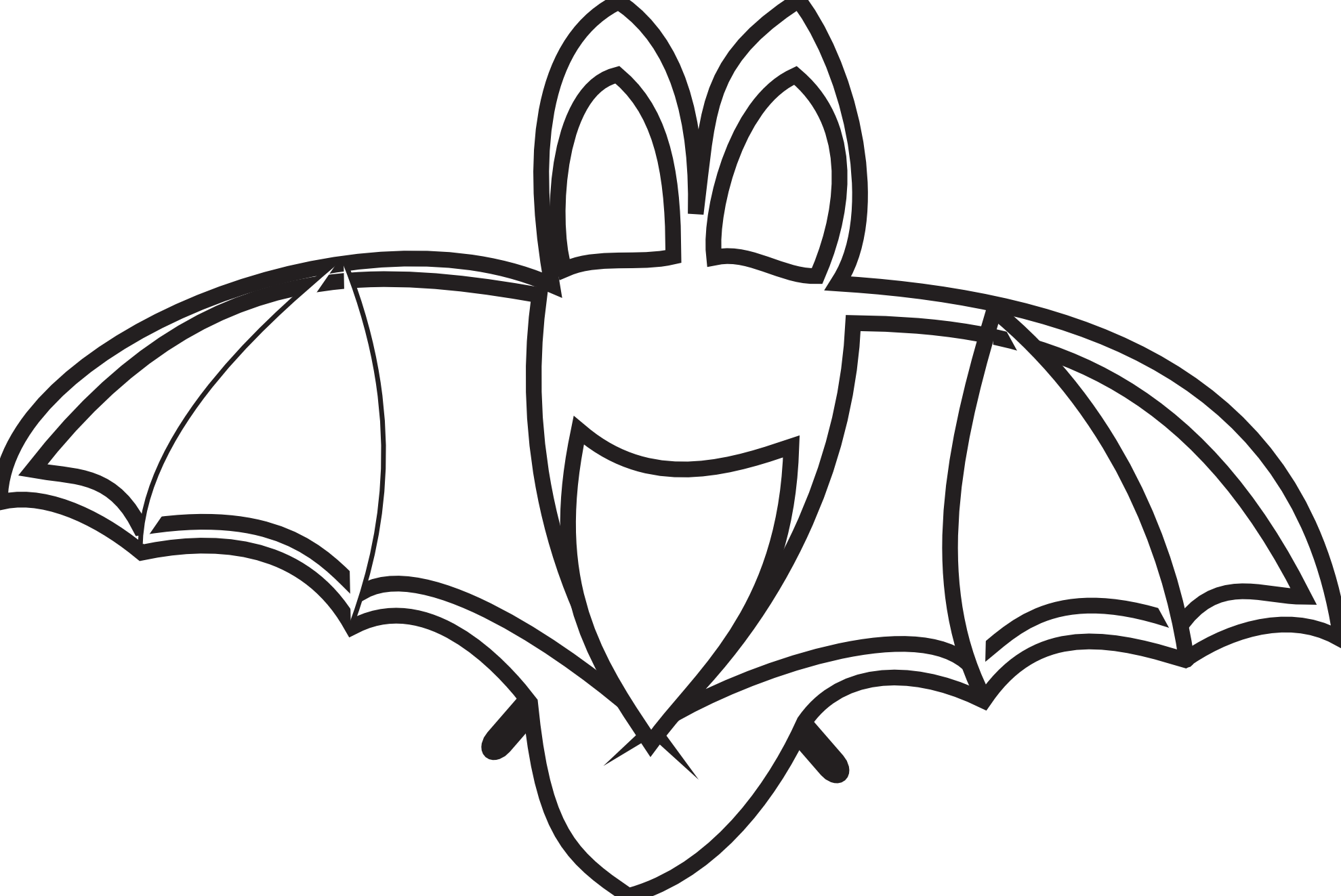 Bat Line Drawing - ClipArt Best
