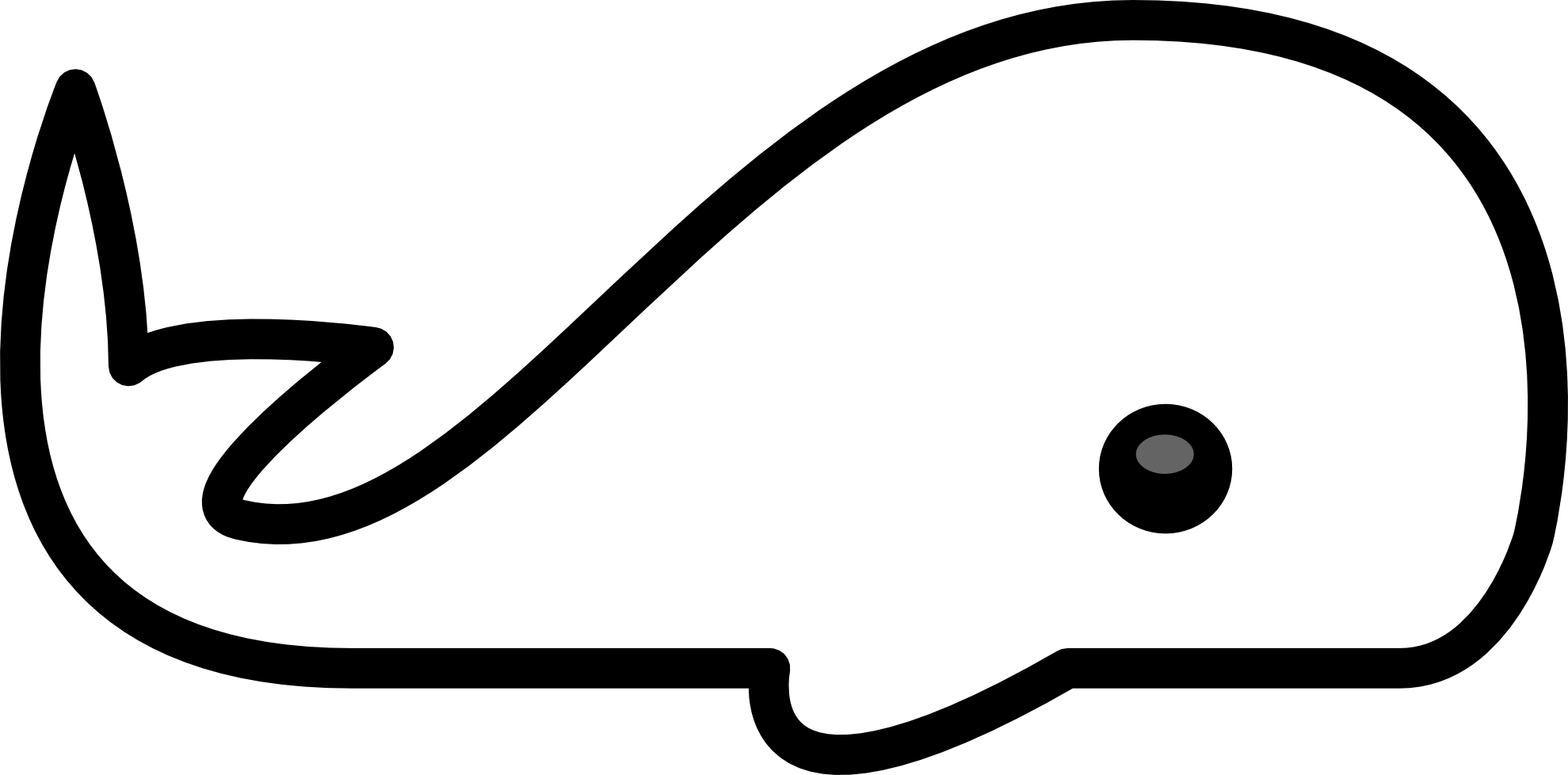 Clip Art: small whale black white line lemmling ...