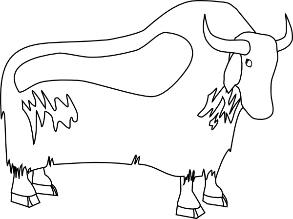 Yak Outline clip art - vector clip art online, royalty free ...