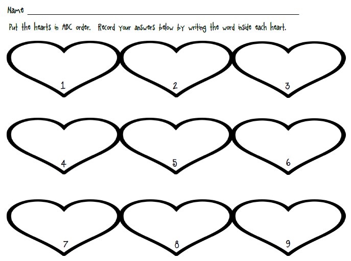 First Grade Shenanigans: Valentine Venn diagram and ABC order