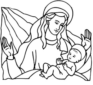 Baby Jesus in a Manger and Star of Chrismas Coloring Page: Baby ...