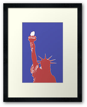 Statue of Liberty Outline (Pop Art style)" Framed Prints by miketv ...