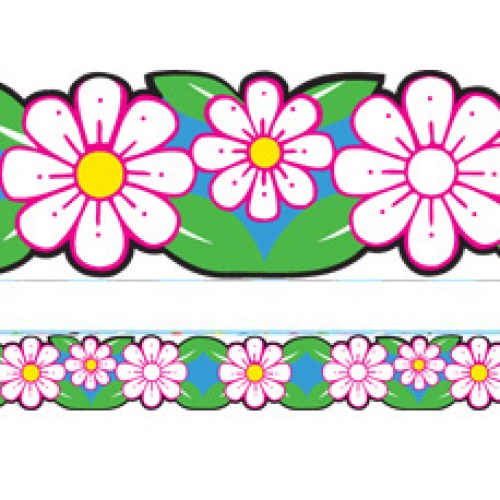 Classroom Display Borders | Flower Daisies Shaped Trimmers