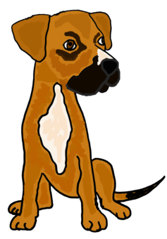 Funny Boxer Mix Puppy Dog Cartoon design by naturesfun, Animals t ...