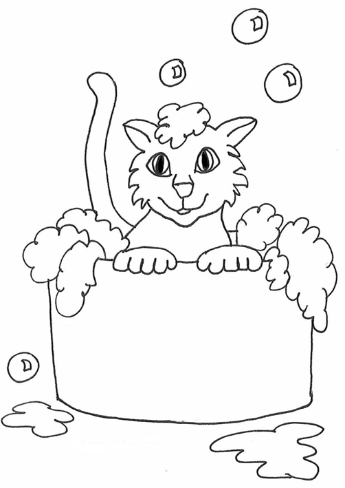 Bubble bath. Cat Bathtub Cartoon Cute cat clipart png