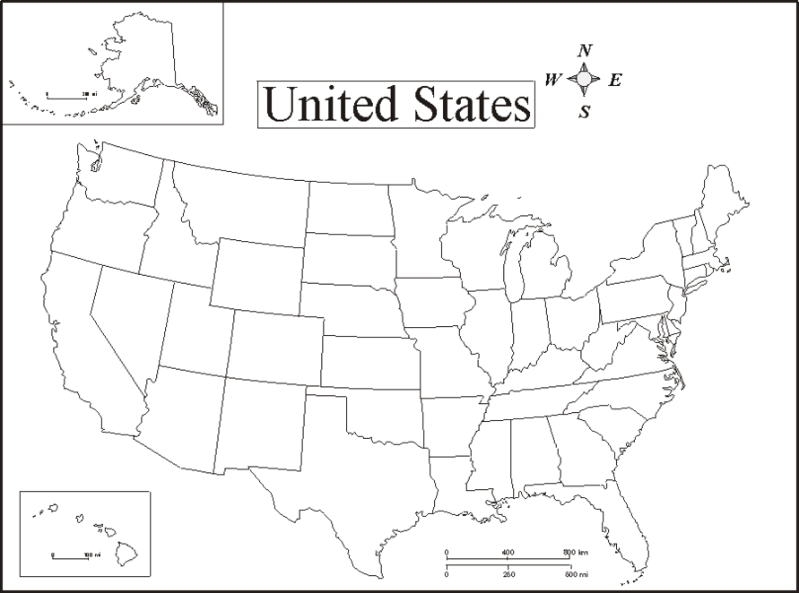 blank united states map printable