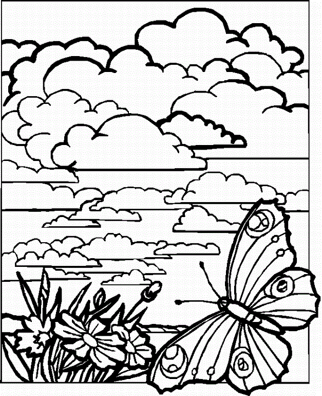 cloudy day Colouring Pages