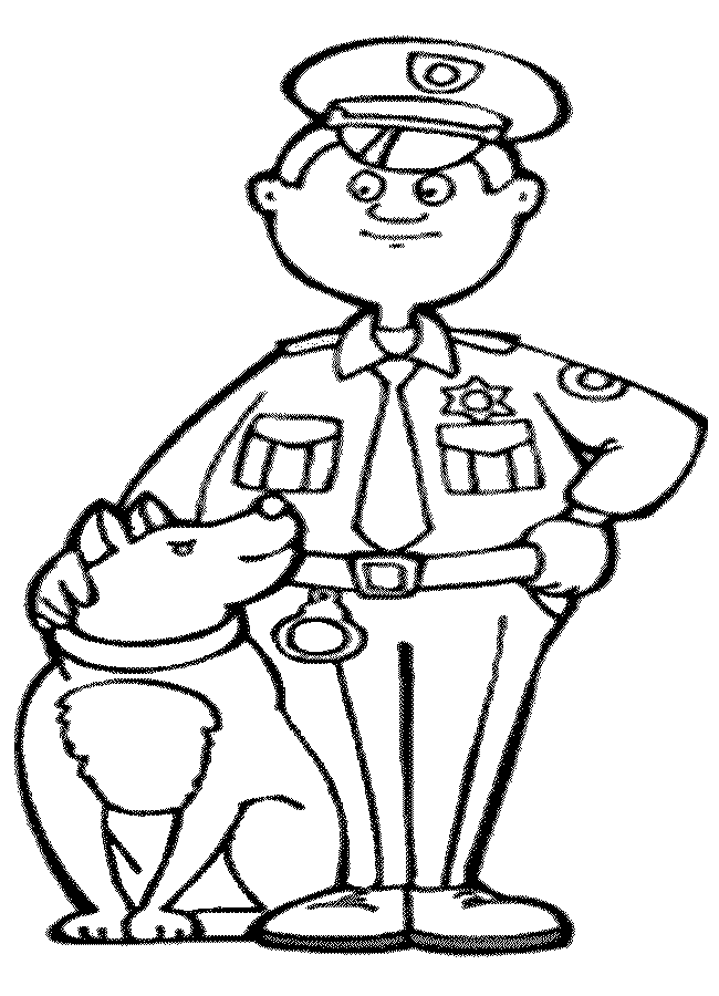 Police officer and dog clipart