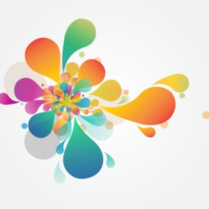 Rainbow Colored Abstract Flower | Vector & Clipart Free Download