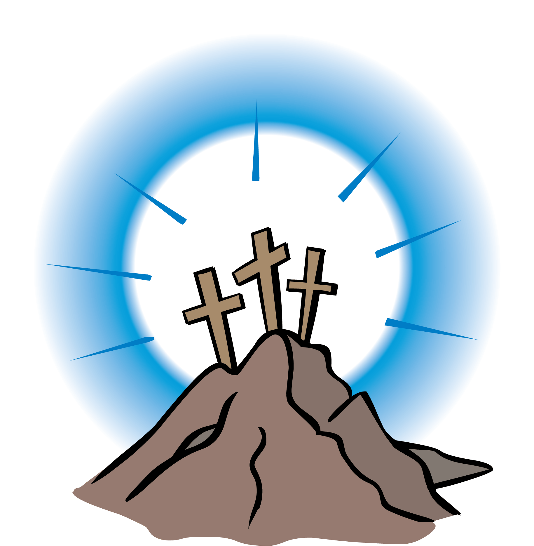 three crosses on a hill clipart