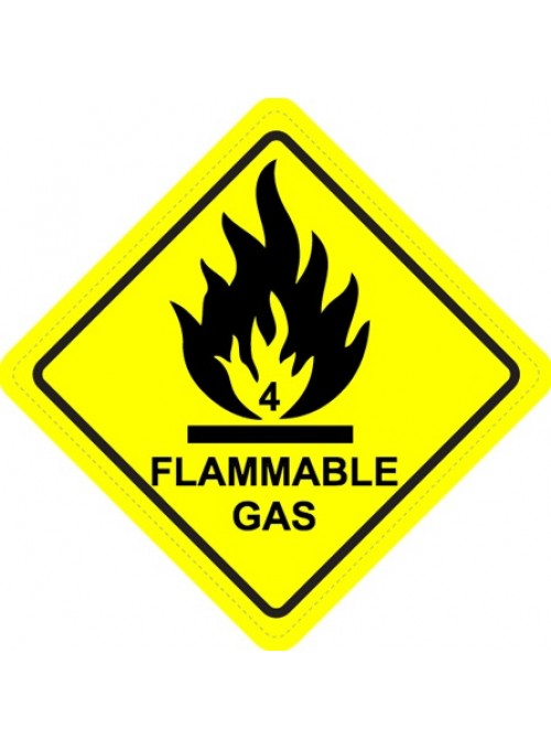 Flammable Gas Diamond Warning Sign Sticker