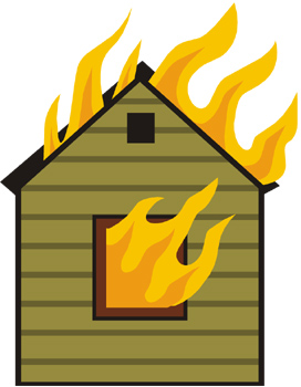 Clipart of house fire