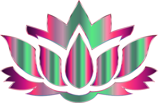 Chromatic Lotus Flower Silhouette No Background - vector Clip Art