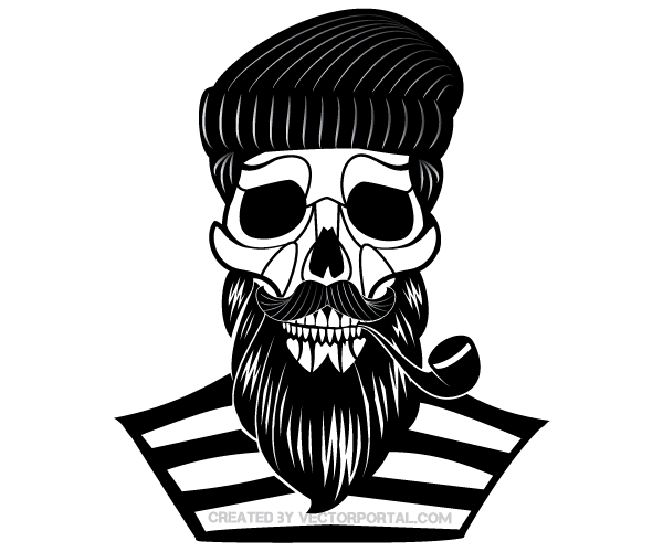 Old Sailor Skull Vector Image | 123Freevectors