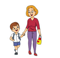 Mother and baby son clipart