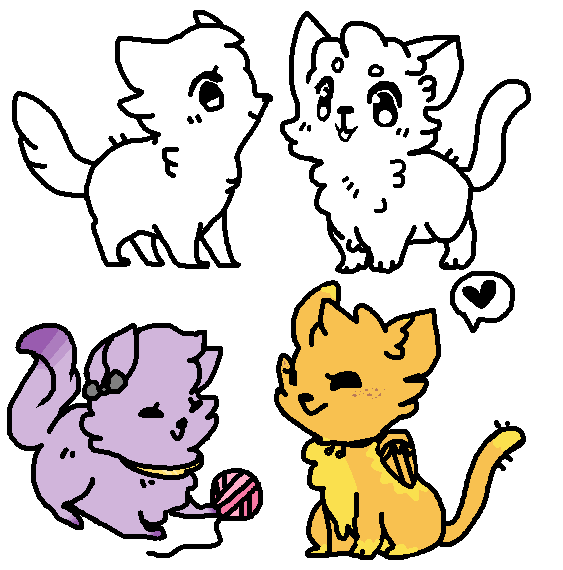 Unfinished chibi Cat-bases by TechtheCat on DeviantArt