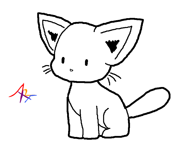 Chibi Cat Lineart by AshXRin-Fan on DeviantArt