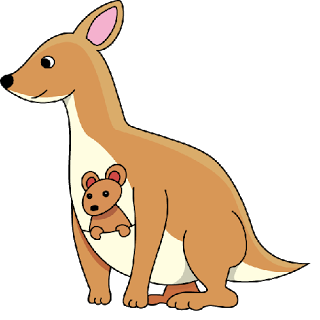 Kangaroo joey clipart