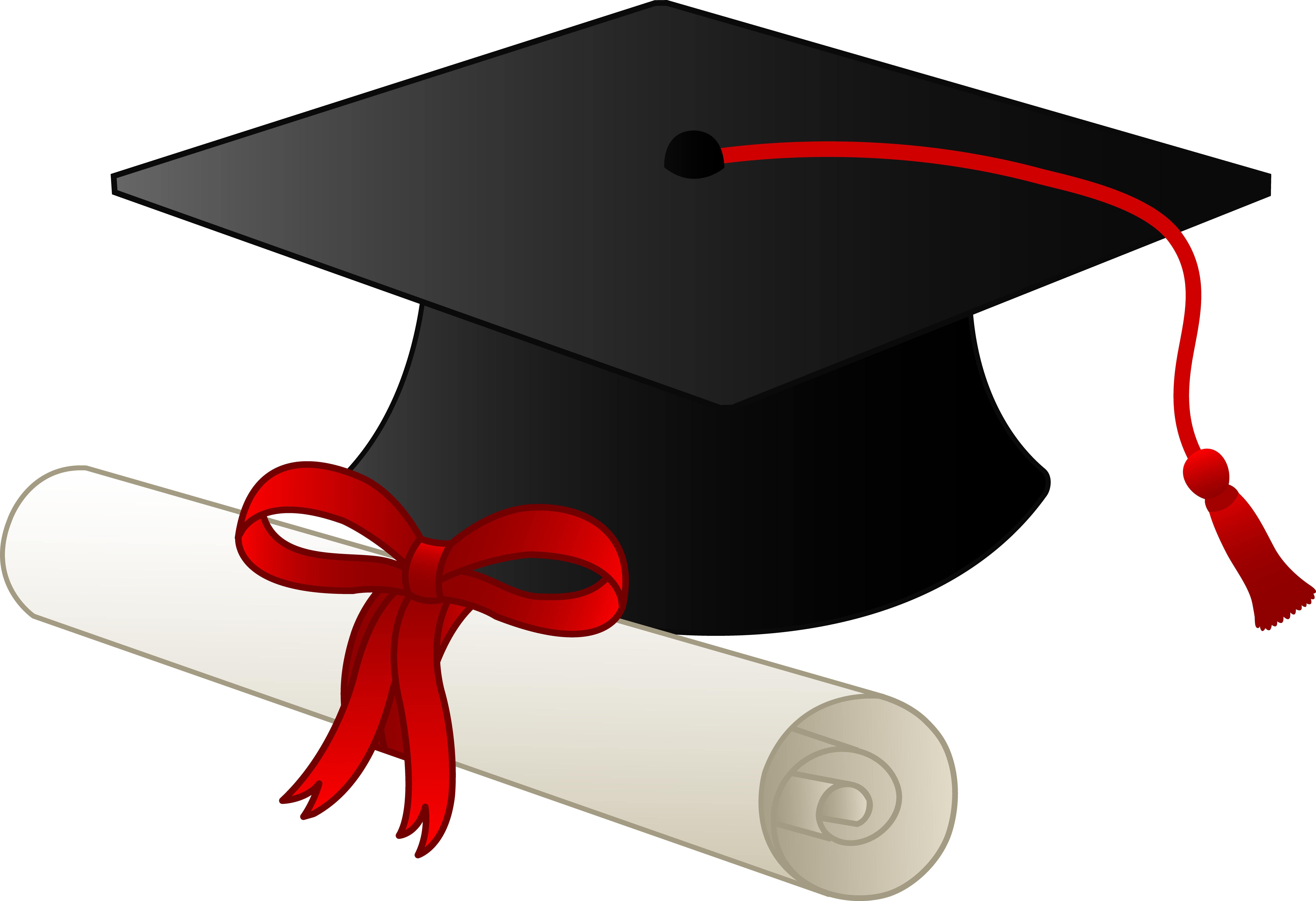 Free clipart graduation cap and diploma