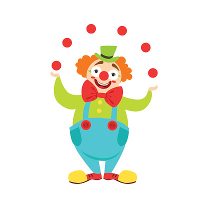 Cartoon Of The Clown Juggling Clip Art, Vector Images ...