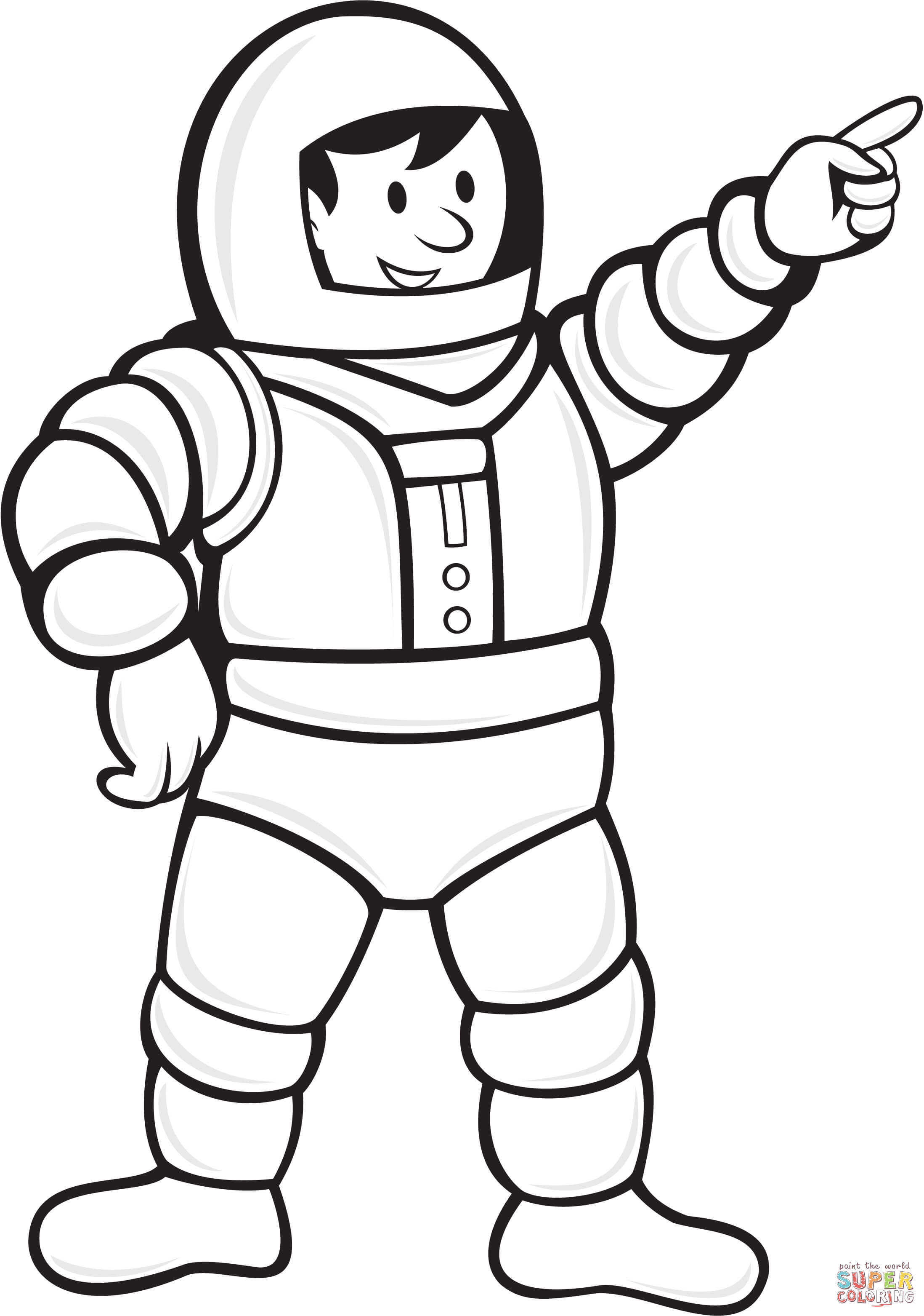 Astronaut in a space suit coloring page | Free Printable Coloring ...